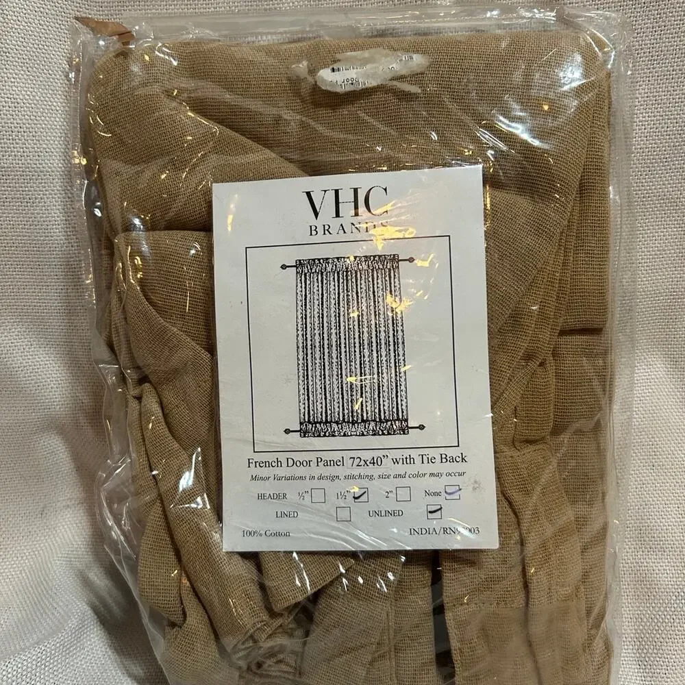 French door panel with tie back 72 by 40 curtain